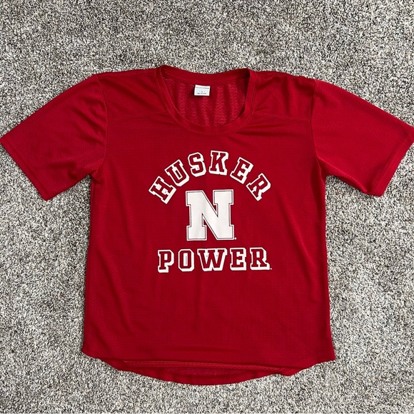Nebraska Husker Jersey Red Oversized Loose Lightweight Womens Large Husker Power - Picture 1 of 7
